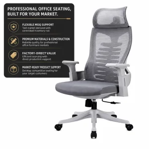 Modern Adjustable Swivel Office Chair with Padded Seat for Home Office Meeting Room and Study