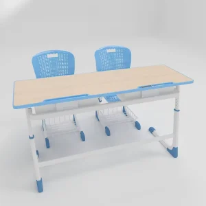 Modern Adjustable Two Chair Desk Set for Primary Secondary School Living Room Bedroom Metal Plastic Injection MDF Modern School
