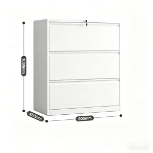 Modern Adjustable White Steel File Cabinet with Reinforced Structure for Home Office School Bedroom Use