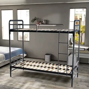 Modern Adult & Children’s Metal Frame Bunk Bed Safe & Stable for Hostel Apartment Use Easy Assembly Customizable Size Color