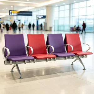 Modern Airport Three-person Waiting Chairs Public Benches Suitable for Hospitals, Schools and Stations with Charging Devices