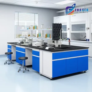 Modern All Steel Lab Work Table With Underneath Cabinets Industrial Workshop Hospital School Experiment Furniture