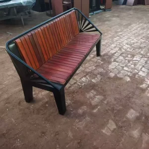 Modern All Wood Backless Bench for Outdoor Parks Public Spaces Gardens Durable Timber Seating