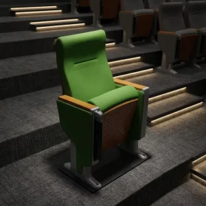 Modern Aluminum Alloy Auditorium Chair Folding Wordpad Table Ergonomic Theater Furniture School Lecture Halls Rotating Leather