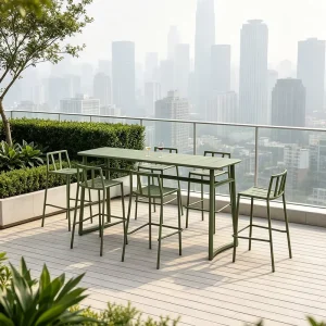 Modern Aluminum Bar Stools Garden and Patio Furniture Outdoor Bar Tables and Hotel and Restaurant Chair Sets