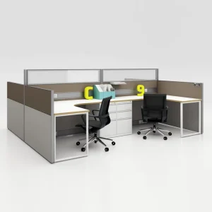 Modern Aluminum Frame Modular Extendable Office Workstation 45mm Thick Desktop Convertible 2 8 Seats Office Warehouse School