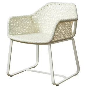 Modern Aluminum Frame Outdoor Rattan Wicker Portable Dining Chair for Park & Villa Use