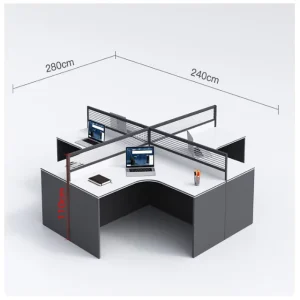 Modern Aluminum Frame Tempered Glass Soundproof Office Partition Cubicles Eco Friendly Design Customized Size for School Office