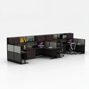 Modern Aluminum Office Workstation Modular Design Durable 4 Person Workstation Table