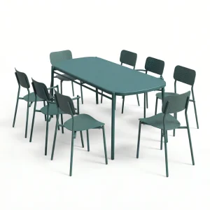 Modern Aluminum Patio Bistro Bar Set Stackable Armchair Table Restaurant Furniture for Home or Hotel Use