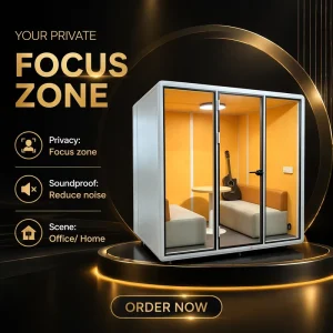 Modern Aluminum Private Office Work Pods Phone Booths Silent Portable Acoustic Office Pod Recording Booth for Living Room