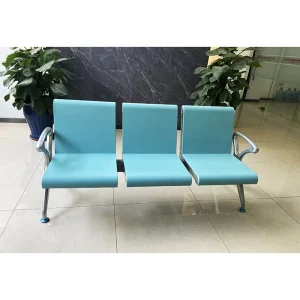 Modern Aluminum Public Airport Waiting Chair with PU Leather Seats Three in One Gang Bench for School Outdoor Use
