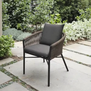 Modern Aluminum Rope Lightweight Comfortable Stackable Outdoor Dining Chair for Hotels Schools Parks Villas Workshops Hospitals