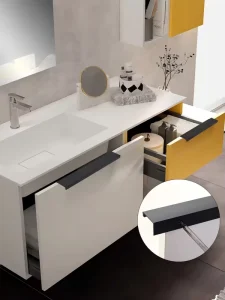 Modern American Iron Kitchen Cabinet Handle Custom Wardrobe Pull Black Decorative Edge Dresser Drawer Dining Hotel