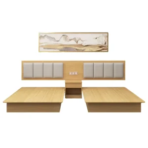 Modern Apartment Bedroom Set Wood Hotel Furniture New Double Bed Designs Model