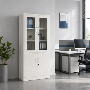 Modern Archive Steel File Cabinet Office Furniture A3 Executive Locking Glass Door Filing Storage Cabinets with Lock for Office