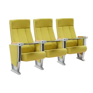 Modern Auditorium Chairs Fabric Row Seats Aluminum Legs Foldable Design for Lecture Hall Conference Room Includes Writing Board