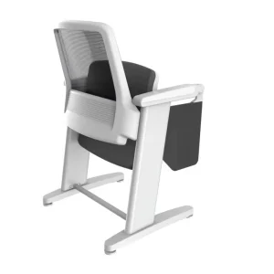Modern Auditorium Seating Chair with Mesh Back Folding Seat and Armrests for Lecture Hall Conference Room