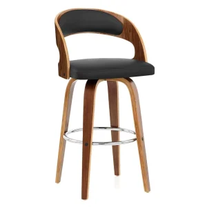 Modern Bamboo Bar Stool High Counter Stool with Backrest for Outdoor Hotel Dining Use