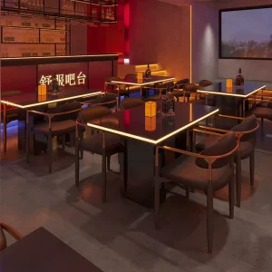 Modern Bar Furniture Set Light-Up Nightclub Cocktail Table Chairs Customized Home Bar Restaurant Dining Garden Available