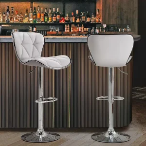 Modern Bar Stool Back Adjustable Swivel Counter Height Bar Stools for Kitchen