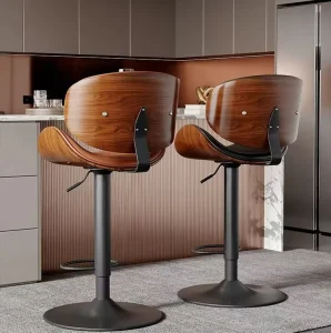 Modern Bar Stool with Nappa Leather Upholstered for Kitchen Island Counter Pub Restaurant
