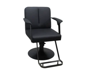 Modern Barber Chair Hydraulic Pump Leather Seat Height Adjustable Black Salon Haircutting Chair