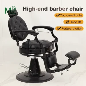 Modern Barber Chair for Barber Shop PU Leather Height Adjustable Salon Furniture with Heavy Duty Hydraulic Pump Commercial Use