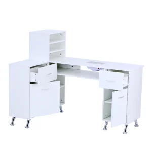 Modern Beauty Salon Wooden Folding Nail Table Dust Collector Super Durable Commercial Manicure Furniture Mail 1