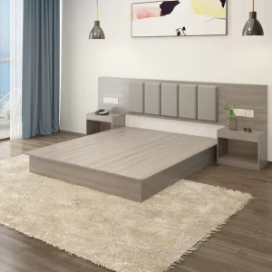 Modern Bedroom Furniture 3 Star Hotel Bedroom Queen Size Guest Room Furniture Melamine Hotel Bed