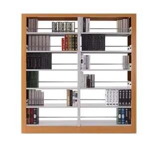 Modern Bedroom Library Furniture 6 Layer Double Sided Adjustable Height Metal Bookshelf for Students