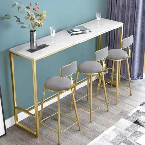 Modern Bistro Bar Table and Chair Set with Metal Stool Home Bar Living Room Commercial Use