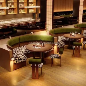 Modern Bistro Catering Sofa Booth Commercial Restaurant Furniture Bar Cafe Coffee Dining Table Chairs Set