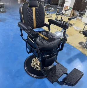 Modern Black Gold Salon Armrest Chair for Men and Women China’s Manufacturer’s Haircut Barber Chairs