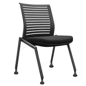 Modern Black Gray Training Chair Waiting With Table Low Back Folding Foldable Mesh Plastic Arm Move Wheels Office Chair