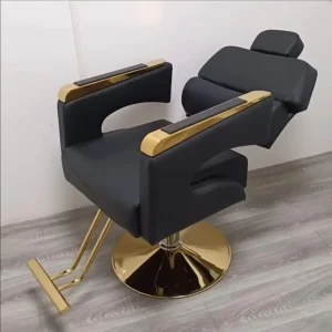 Modern Black Leather Hairdressing Chair Recliner Chair Large Hydraulic Pump Barber Chair Hair Cutting Chair Salon Furniture
