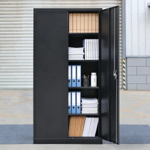 Modern Black Metal Filing Cabinet for Workshop Bedroom Use Waterproof Customizable Design 3 Point Lock Office Storage Solution