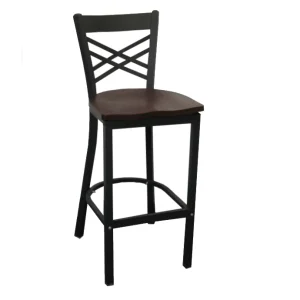 Modern Black Metal Frame Barstool with Cushion Strong Restaurant Bar Chair Dining Application
