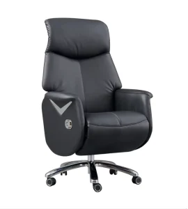Modern Black PU Leather Ergonomic Executive Office Chair 360 Rotation Adjustable Height 3-Year Warranty 165 Lie