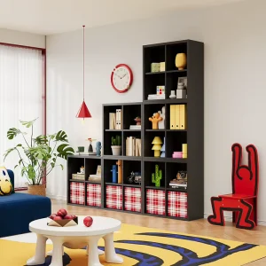 Modern Black Steel Modular Living Room Cabinet Bedroom TV Stand Combinable Metal Storage Cabinet