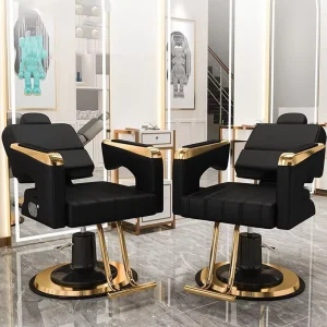 Modern Black and Gold Hair Salon Chairs Leather Furniture Hair Salon Chairs