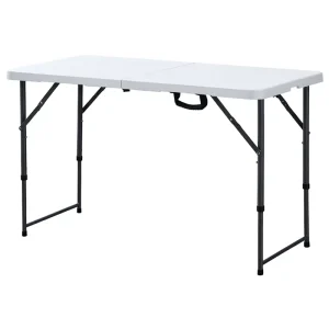Modern Blow Molded Plastic Foldable Tables Chairs Portable Space-Saving Outdoor Picnic Tables UV-Resistant Waterproof Stackable
