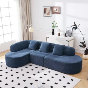 Modern Boneless Couches Compressed Sofa L Shaped Modular Sectional Cloud Couch Bed Space Saving Sofa in a Box for Apartment