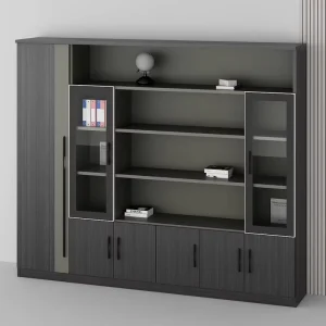 Modern Bookshelf Office Bookcase Wooden Bookcase Top File Cabinet
