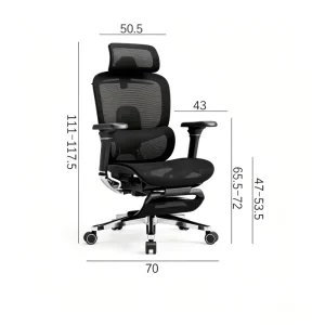 Modern Breathable Mesh Ergonomic Office Chair with 4D Armrests for Home Hotel and School Office Workstation