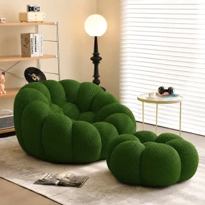 Modern Bubble Football Style Single Sofa Set Apartment Mall School Living Room Compressible Fabric Sofa