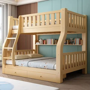 Modern Bunk Beds Children’s Solid Wood Bunk Beds in Grey Dormitory Beds