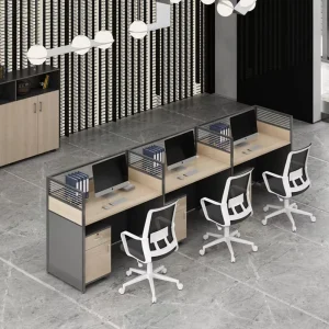 Modern Call Center Cubicles Modular Extendable Office Workstations 6 8 Seats Desk with Partition MDF