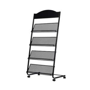 Modern Carton Packaging Floor Type Magazine Rack Newspaper Display Rack Customized Freestanding Metal Storage Stand Easy