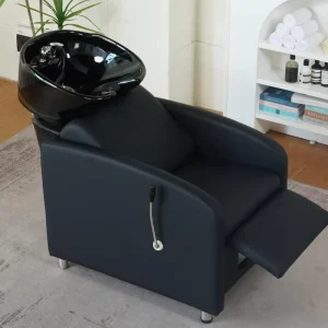 Modern Ceramic Basin Adjustable Shampoo Backwash Chair for Barbershop and Salon Use